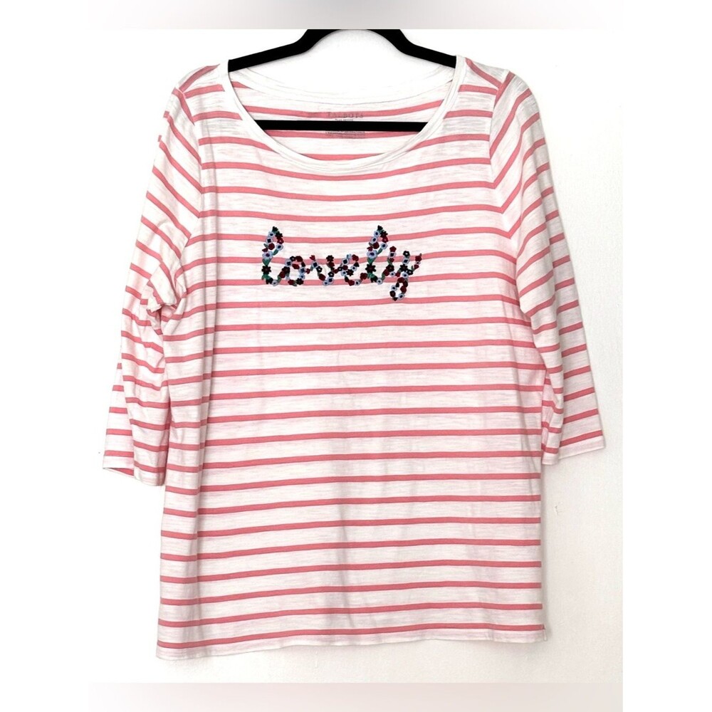 Talbots Cotton “Lovely” 3/4 Sleeve Tee Size 1XP - Picture 2 of 5
